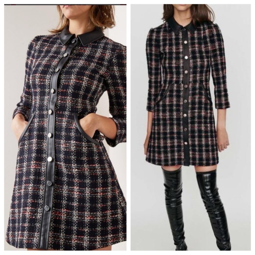 NWOT Maje Renaty Tweed Mini Dress 1/36/S